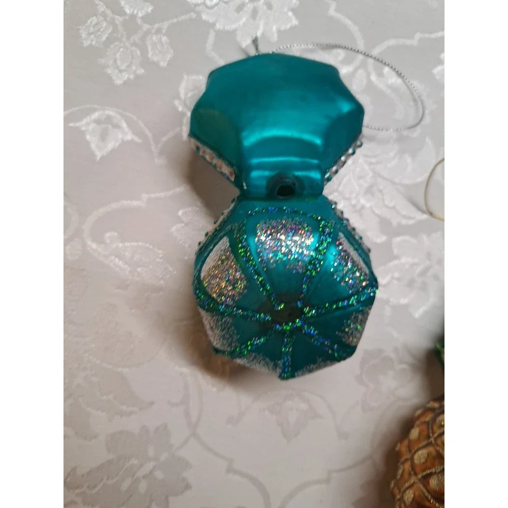 Glass Christmas Ornaments Set Of 3
